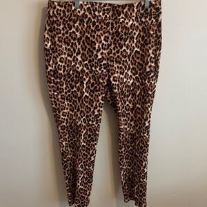 Talbots Animal Print Chatham ankle pants size 14W